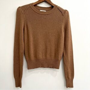 Isabel Marant Etoile Brown Pleated Shoulder Sweater Cotton Wool EU 40 US Large